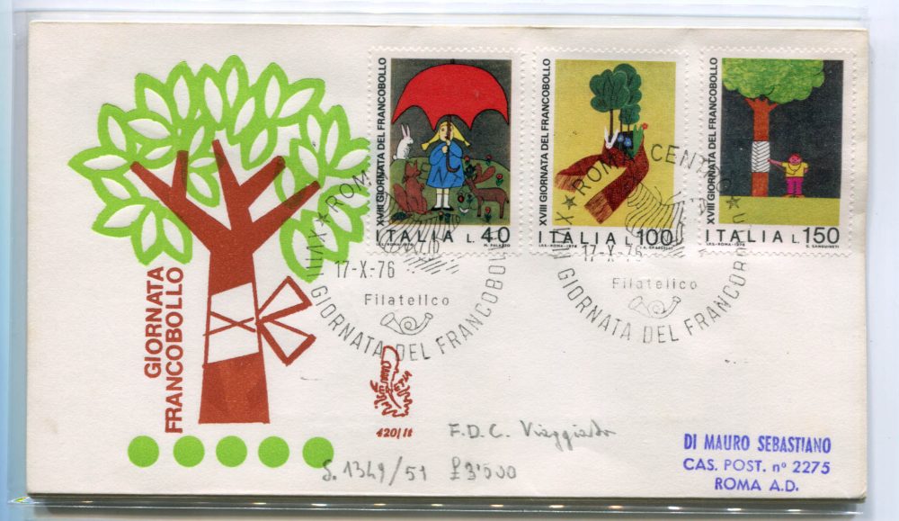 Italia FDC Venetia 1976 Gior. del Francobollo  viaggiata  per l'Italia