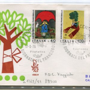 Italia FDC Venetia 1976 Gior. del Francobollo  viaggiata  per l'Italia