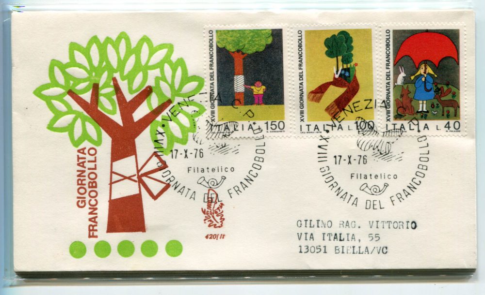 Italia FDC Venetia 1976 Gior. del Francobollo  viaggiata  per l'Italia