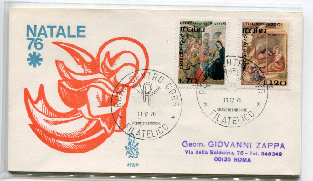 Italia FDC Venetia 1976 Natale  viaggiata  per l'Italia