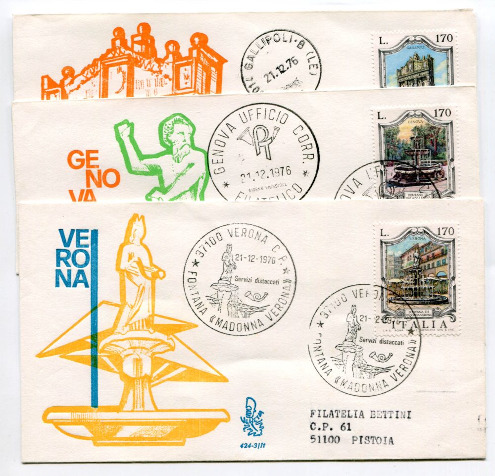 Italia FDC Venetia 1976 Fontane  viaggiata  per l'Italia