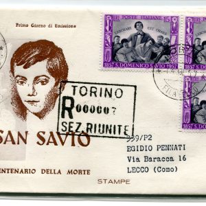 Italia FDC Venetia 1957 San Savio 3 esemplari viaggiata Racc. per l'Italia