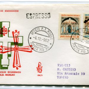 Italia FDC Venetia 1962 Concilio Ecumenico  viaggiata Exp. per l'Italia