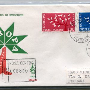 Italia FDC Venetia 1962 Europa  viaggiata Racc. per l'Italia