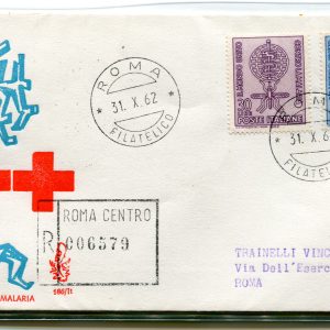 Italia FDC Venetia 1962 Malaria  viaggiata Racc. per l'Italia