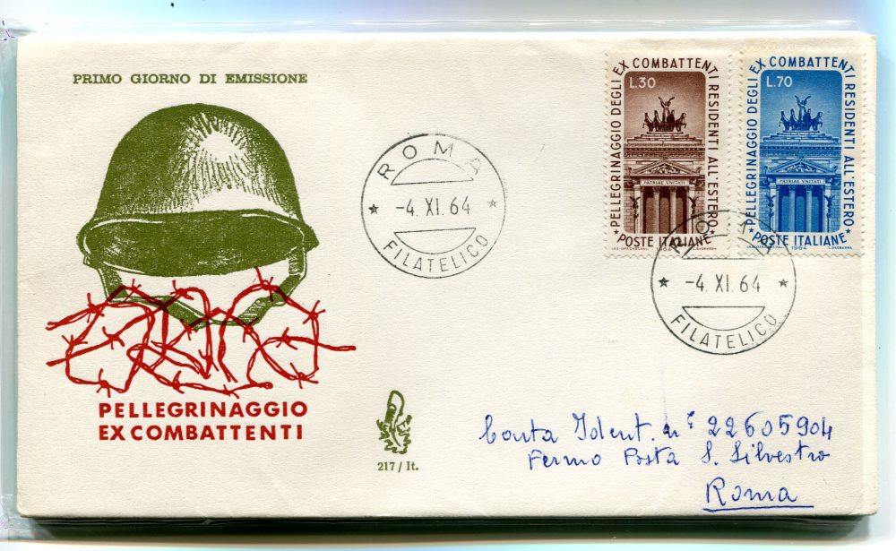 Italia FDC Venetia 1964 Ex Combattenti  viaggiata  per l'Italia