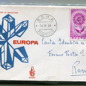 Italia FDC Venetia 1964 Europa  viaggiata  per l'Italia