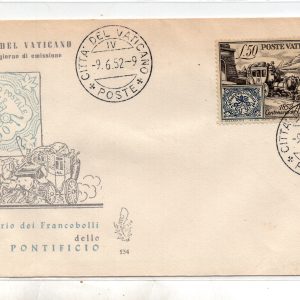 Vaticano FDC Venetia 1952 Carrozzella  non viaggiata