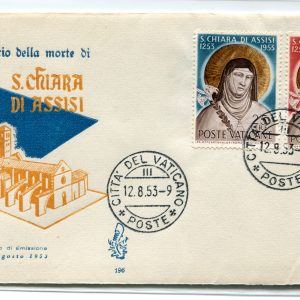 Vaticano FDC Venetia 1953 S. Chiara  non viaggiata