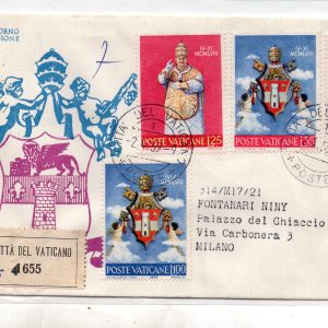 Vaticano FDC Venetia 1959 Giovanni XXIII°  viaggiata Racc. per l'Italia