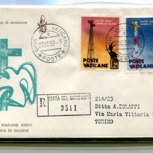 Vaticano FDC Venetia 1959 Radio Maria  viaggiata Racc. per l'Italia