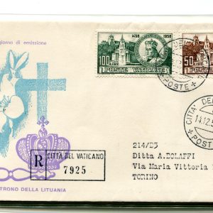 Vaticano FDC Venetia 1959 San Casimiro  viaggiata Racc. per l'Italia