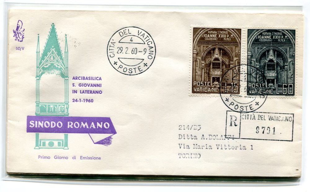 Vaticano FDC Venetia 1960 Sinodo  viaggiata Racc. per l'Italia