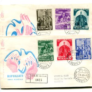 Vaticano FDC Venetia 1960 Rifugiati  viaggiata Racc. per l'Italia