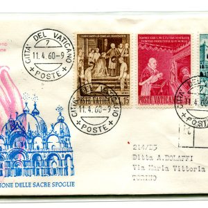 Vaticano FDC Venetia 1960 Traslazione  viaggiata Racc. per l'Italia