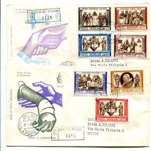 Vaticano FDC Venetia 1960 Opere di Misericordia  viaggiata Racc. per l'Italia