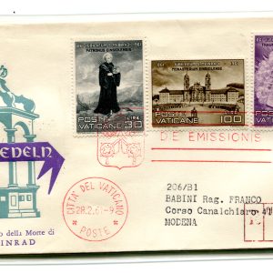 Vaticano FDC Venetia 1961 San Meinrad  viaggiata Racc. per l'Italia