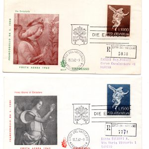 Vaticano FDC Venetia 1962 P.A. Arcangelo  viaggiata Racc. per l'Italia