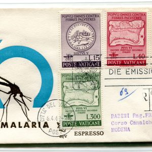 Vaticano FDC Venetia 1962 Malaria  viaggiata Racc. per l'Italia