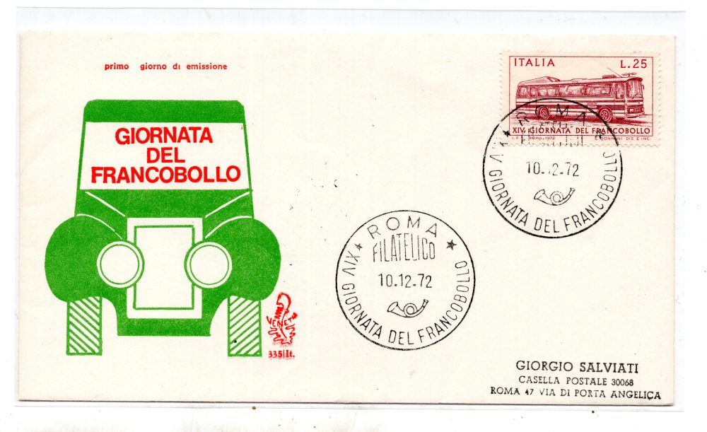 Italia FDC Venetia 1972 Giorn. Filatelia    per l'Italia