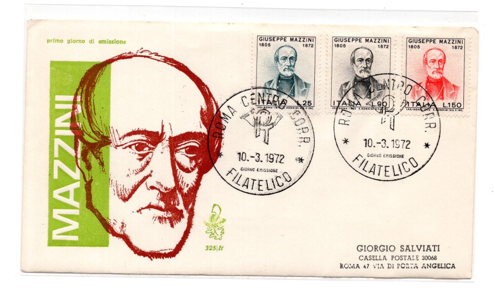 Italia FDC Venetia 1972 Mazzini  viaggiata