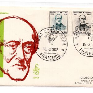 Italia FDC Venetia 1972 Mazzini  viaggiata