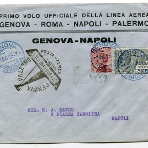 Torino/Pavia del 1.4.26 - Aerogramma del volo tassato in arrivo