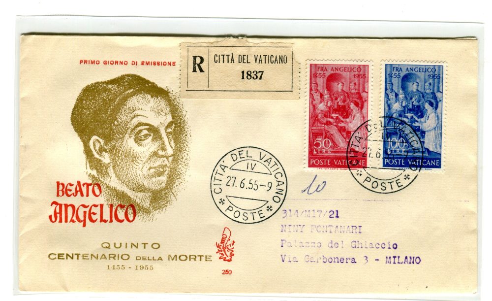 Vaticano FDC Venetia 1958 Canova  viaggiata Racc. per l'Italia