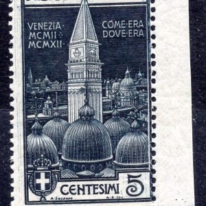 Campanile di San Marco Cent. 5 varietà doppia incisione