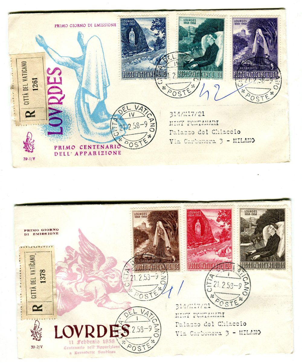 Vaticano FDC Venetia 1958 Canova  viaggiata Racc. per l'Italia