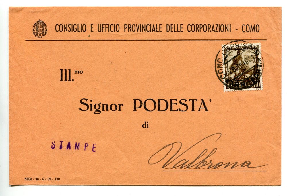 Imperiale Cent. 75su busta racc. guller della "Torino Venchi - Unica"