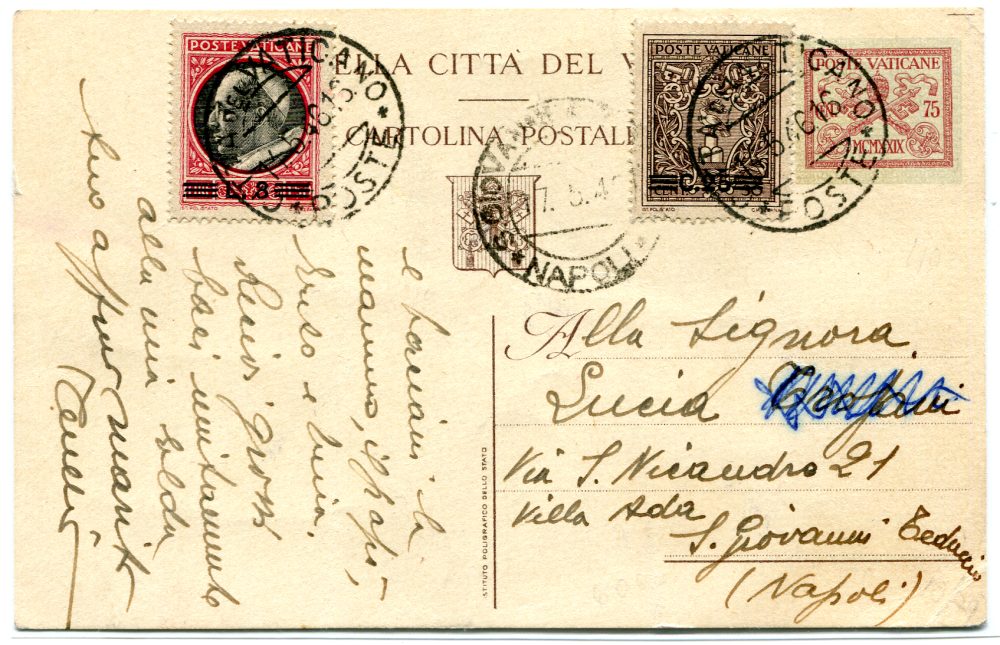 Re di Maggio - Cartolina Postale da Cent. 75 dalla Città del Vaticano