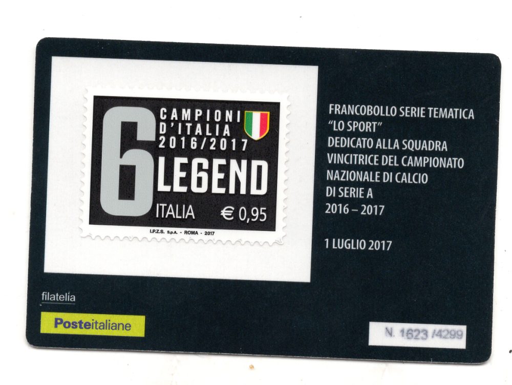 Tessera Filatelica Juventus 2017 Legend