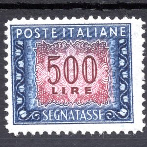 Segnatasse Lire 500 n. 110/I dentellatura 13 1/4 x 13 1/4