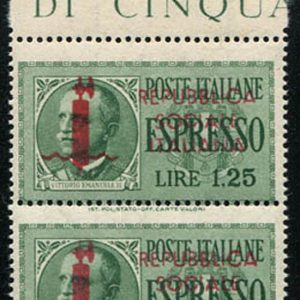 Espresso Lire 1.25 coppia con dentellatura orizzontale spostata