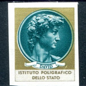 Prova in verde e oro non dentellata David di Michelangelo