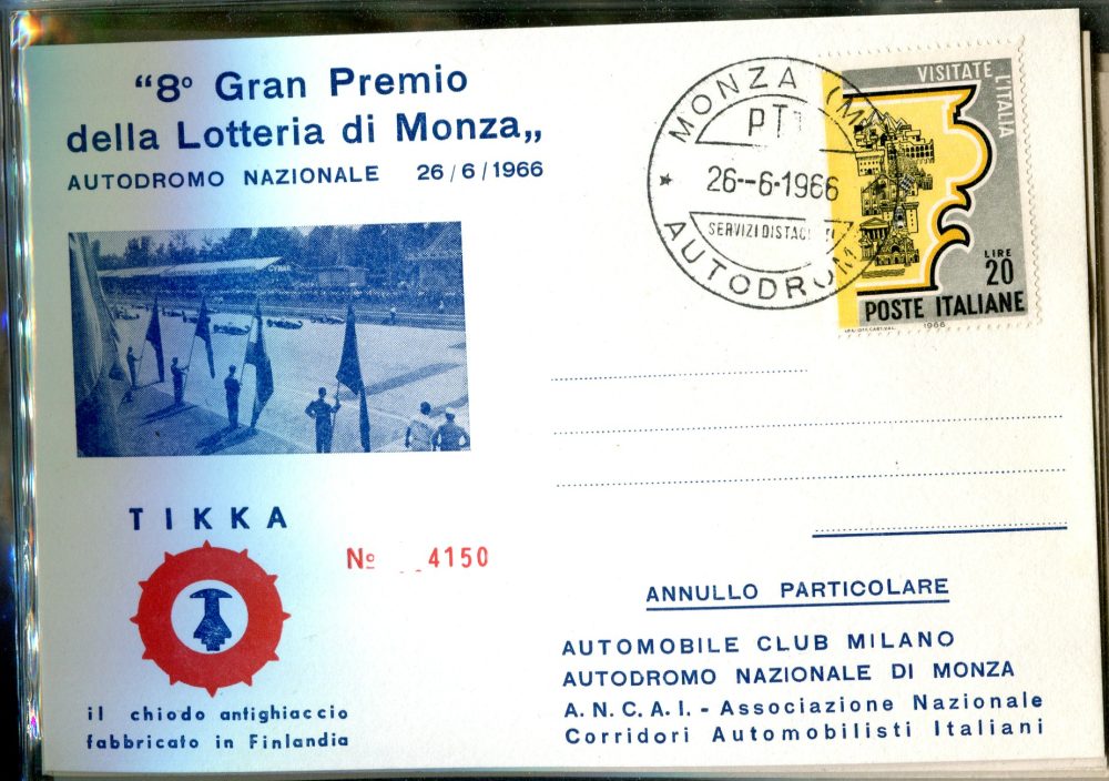 L'auto nei francobolli - Autodromo di Monza 1966