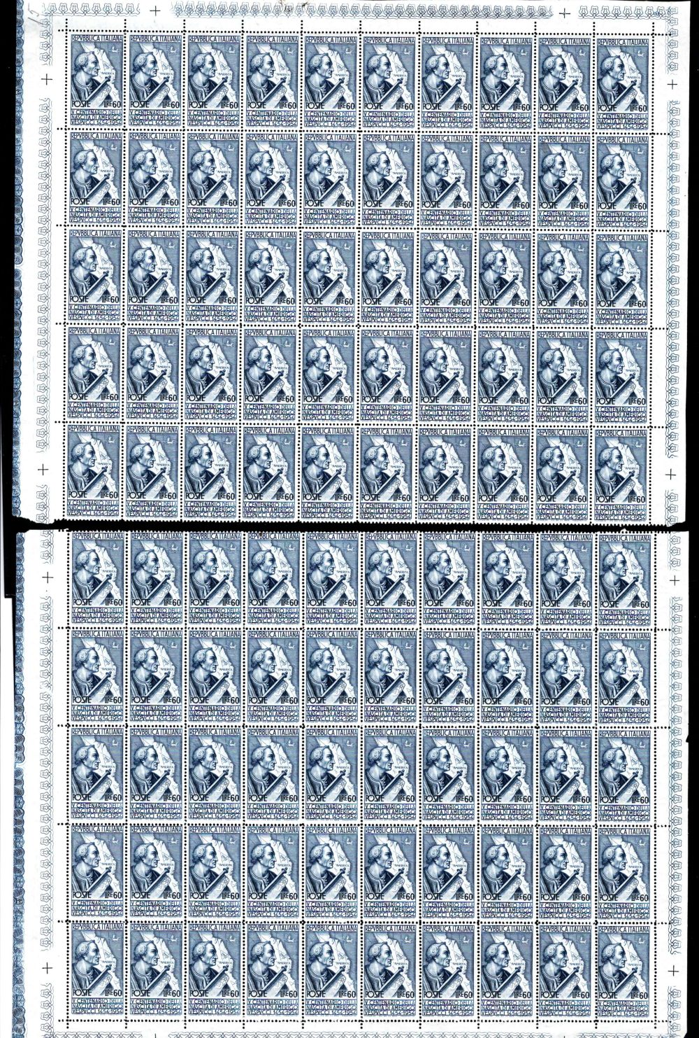 Vespucci dentellatura 13,1/4 x 14 - 100 serie complete