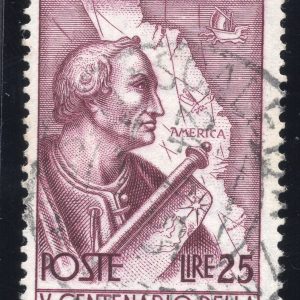 Vespucci Lire 25 n. 749 dentellatura 13 x 13,1/4 (Sass. spec. n. 258/I