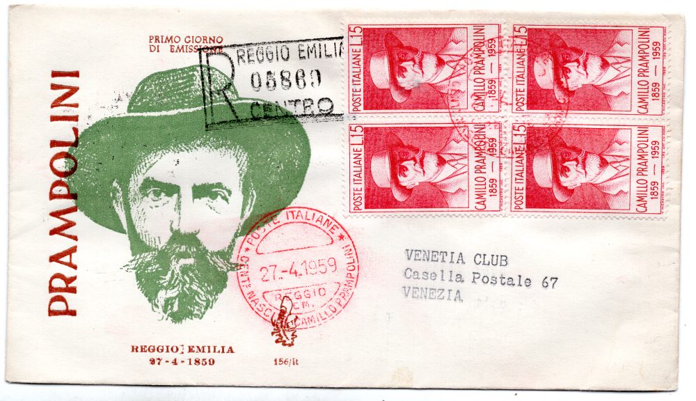 Italia FDC Venetia 1959 Centenario Sicilia  non viaggiata