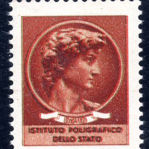 Testa del David di Michelangelo - Prova stampata in color rosso mattone