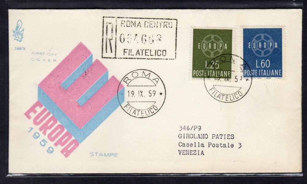 Italia FDC Venetia 1959 Europa  non viaggiata