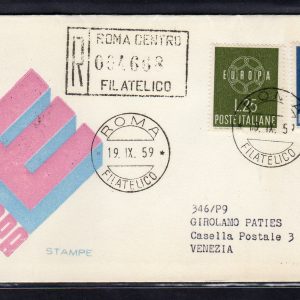 Italia FDC Venetia 1959 Europa  non viaggiata