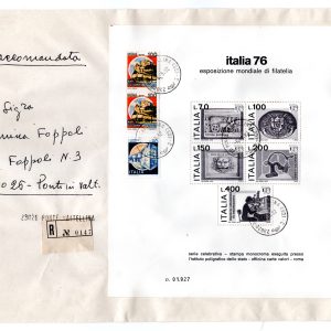 Italia '76 - Foglietto usato per posta con complementare