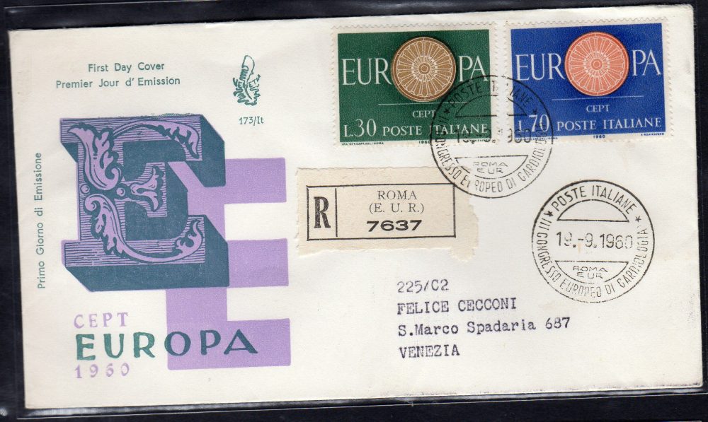 Italia FDC Venetia 1959 Europa  non viaggiata