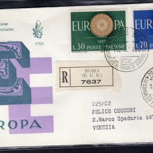 Italia FDC Venetia 1959 Europa  non viaggiata