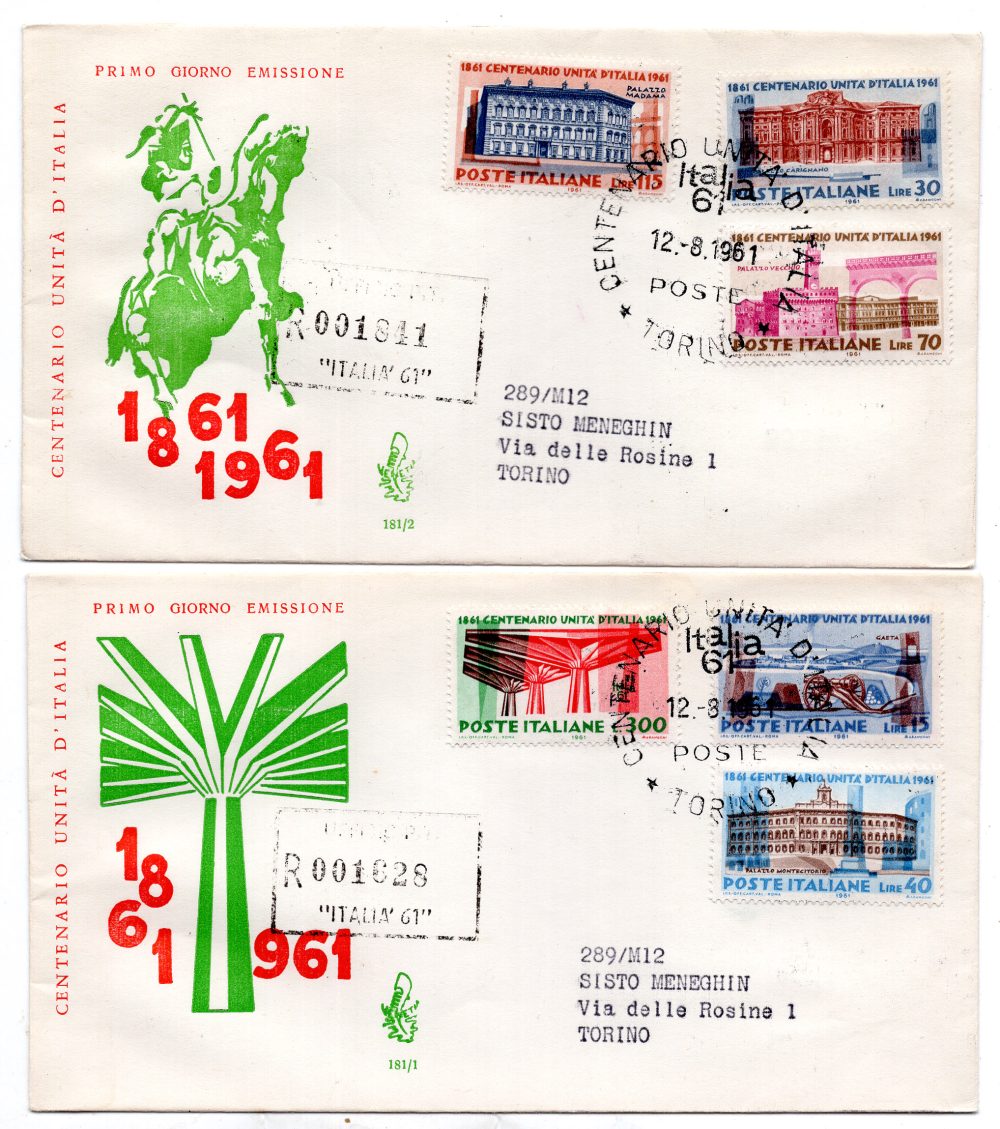 Italia FDC Venetia 1961 Unità d'Italia  viaggiata Racc. per l'Italia