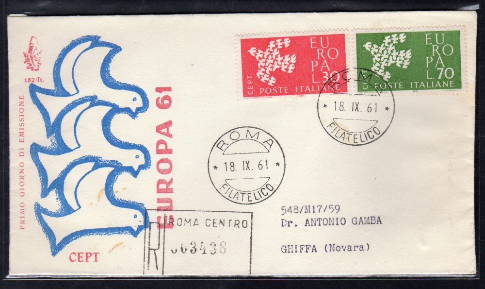 Italia FDC Venetia 1959 Europa  non viaggiata