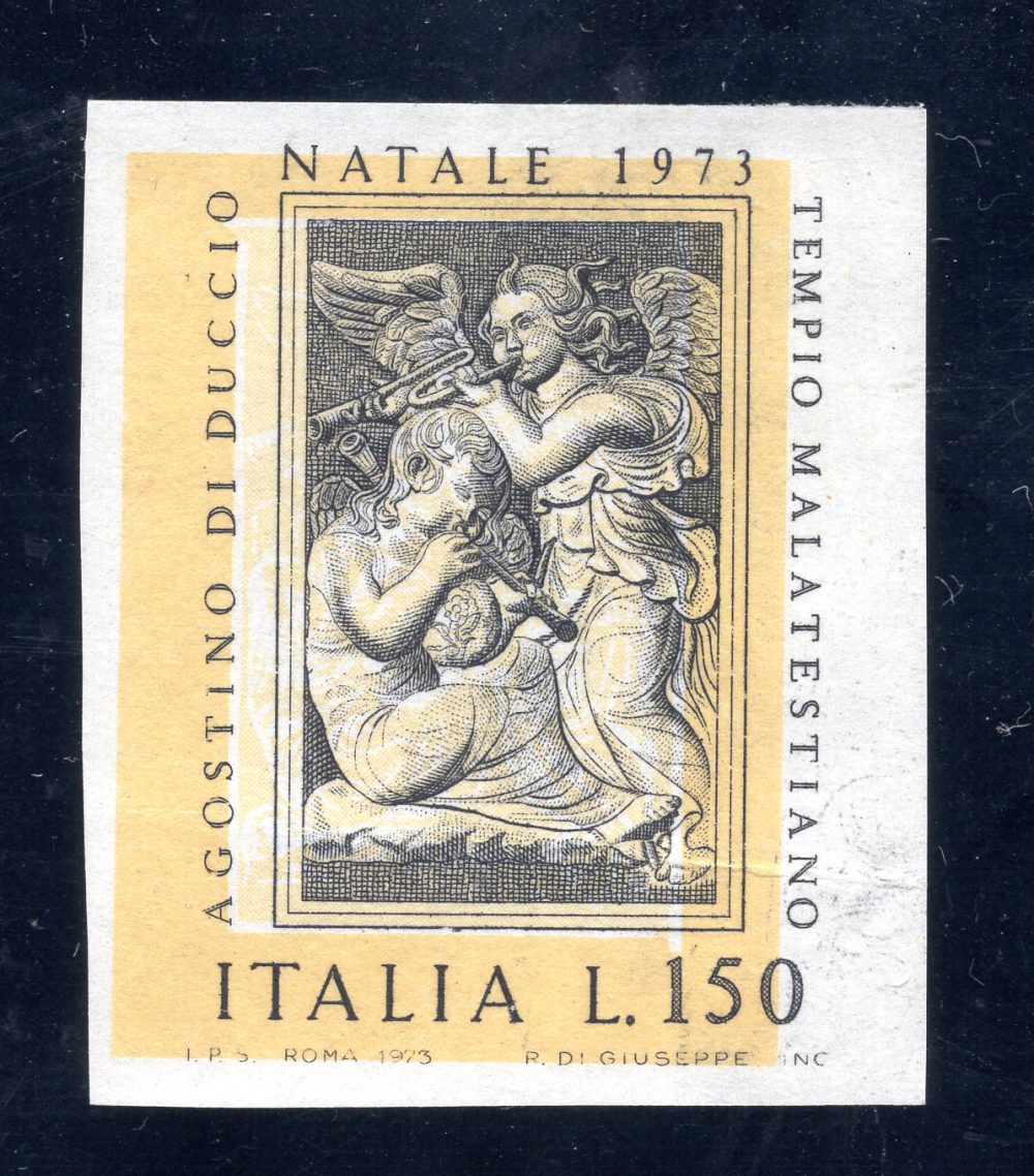 Natale 1973 Lire 150  varietà non dentellato