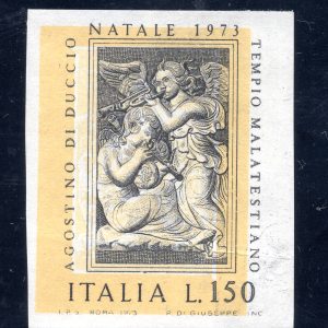 Natale 1973 Lire 150  varietà non dentellato